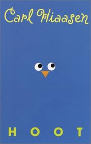 Hoot book cover design by Carl Hiaasen