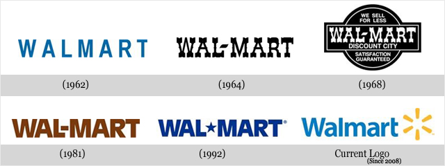 Walmart logo redesigns