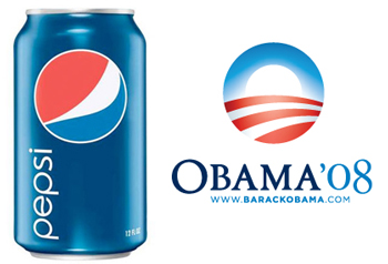 obama versus pepsi logos