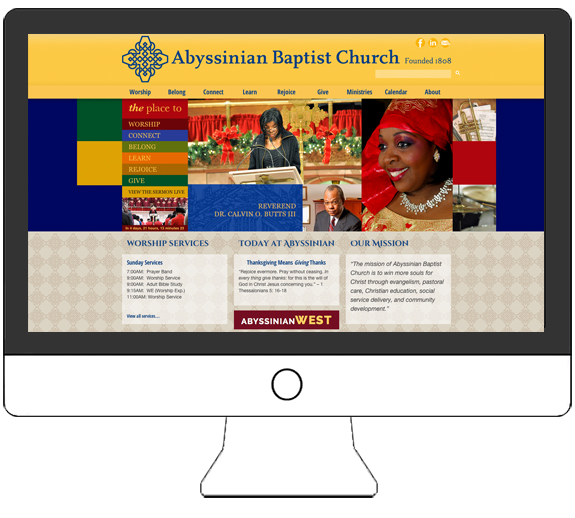 Website design for Abyssinian Church