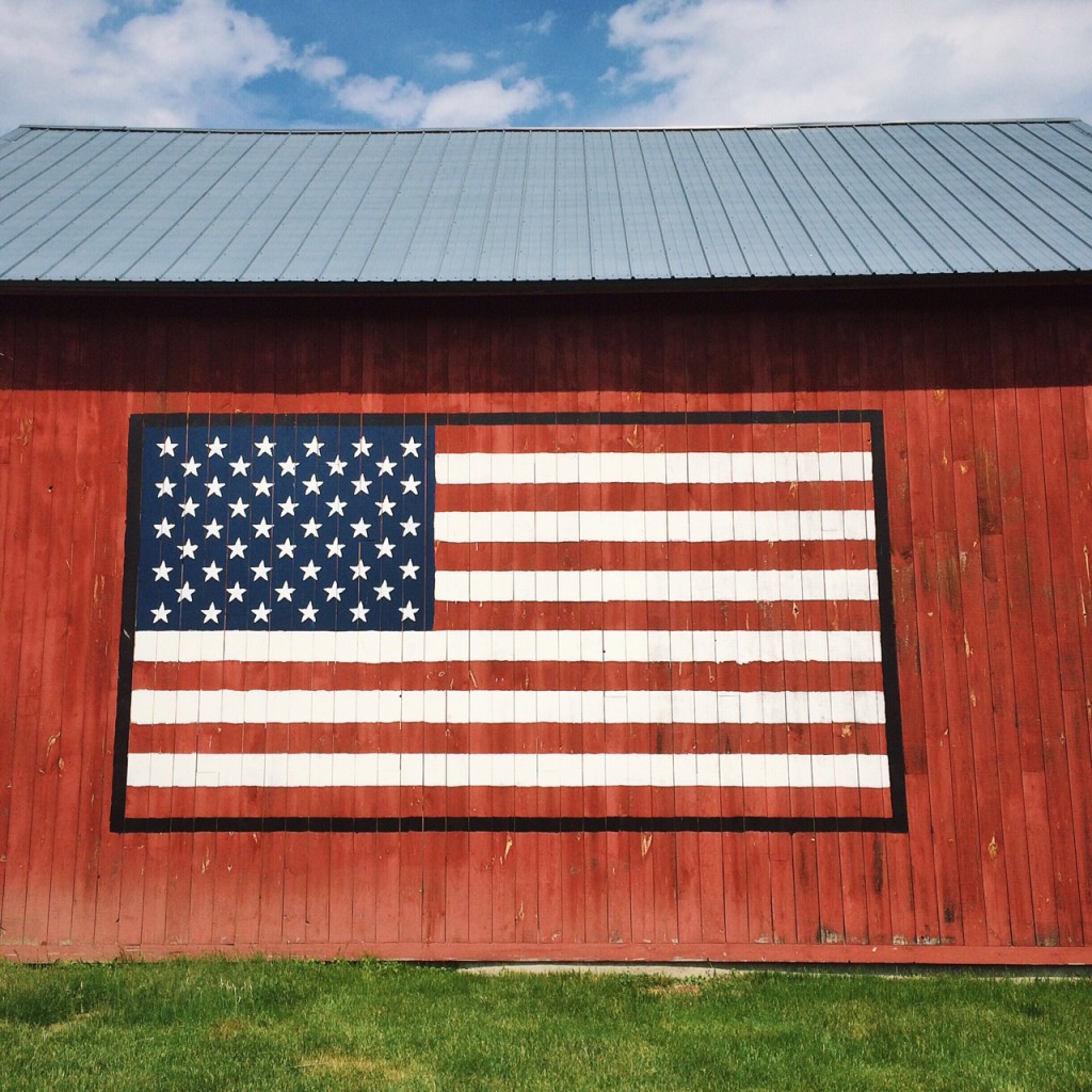 American Flag on a barn in Upstate New York. 