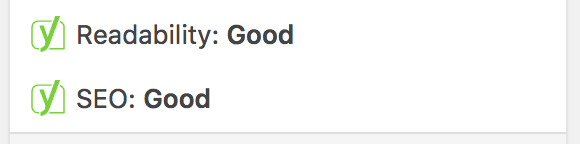 Yoast green lights in dashboard