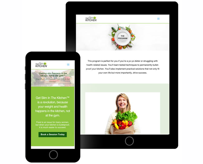 Get-Slim-in the Kitchen Brand and Website-design-on-iPad-iPhone